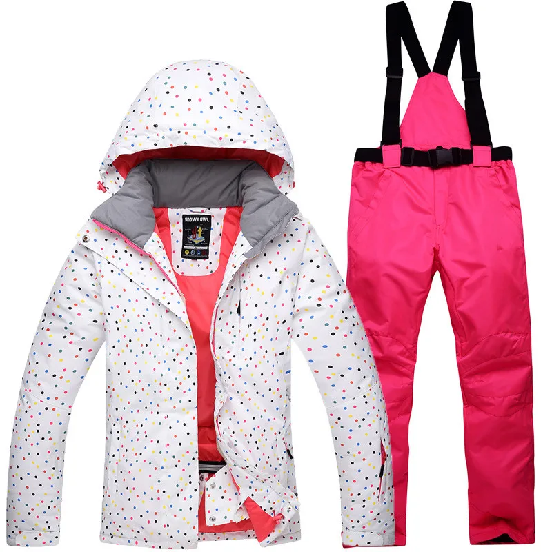 Дешевая женская зимняя одежда для сноубординга, комплекты костюмов, водонепроницаемая ветрозащитная Супер Теплая Лыжная куртка и зимние штаны с поясом - Цвет: Q1