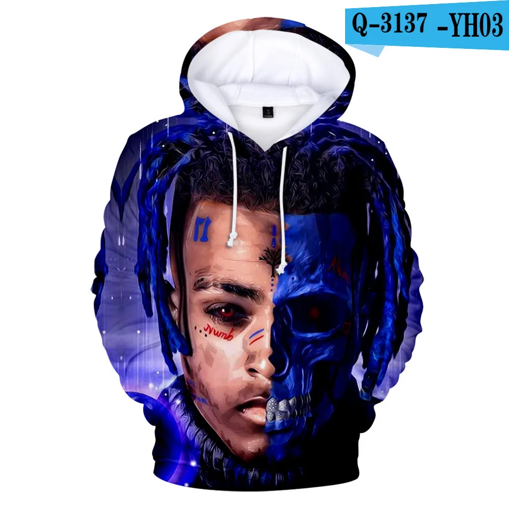 3D 3D Kpop толстовки XXXTentacion для мужчин/женщин Осень Зима хип хоп Крутая толстовка забавная Повседневная Толстовка уличная - Цвет: 3D