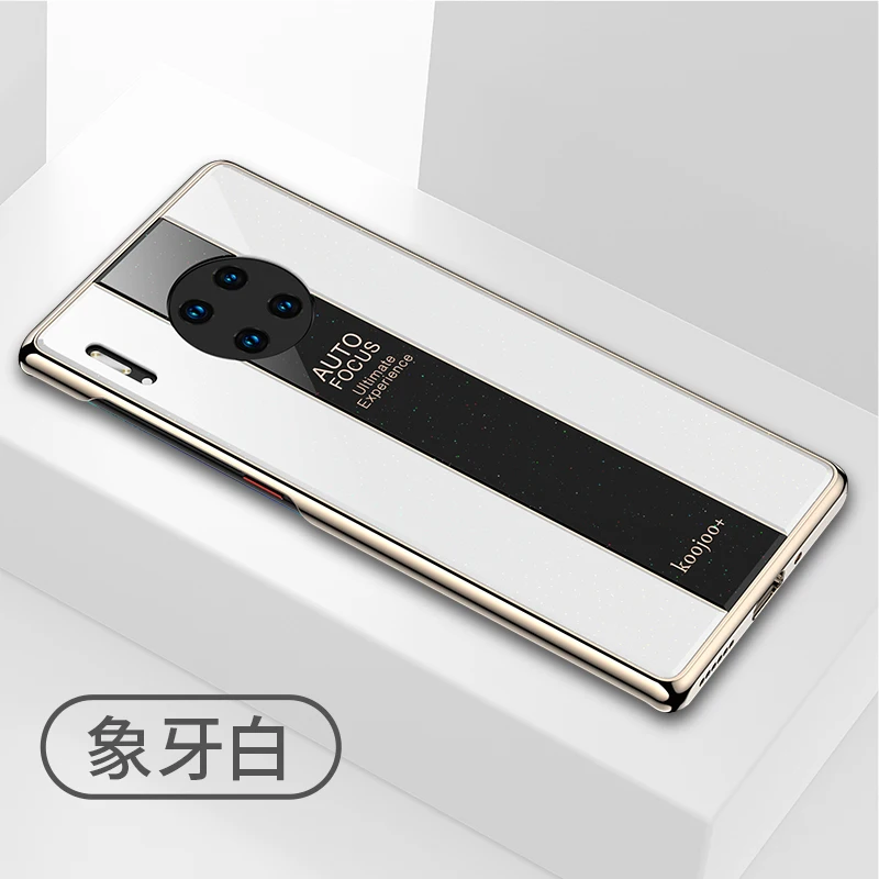 Для huawei mate 30 Pro 5G 30Pro чехол гальванический мягкий клей органическое стекло чехол для huawei mate 30 Pro 5G задняя крышка - Цвет: Белый