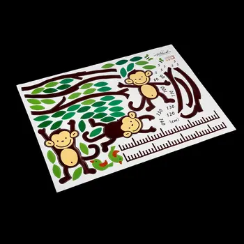 

Garden Monkeys Height Measure Wall Stickers For Kids Rooms Butterfly fence flower Height chart 3d Nursery Room Decor Poster