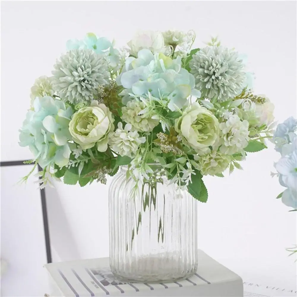 white green 1~ 10 шт. ткань милый розовый Искусственный Пион розы ветка Цветы свадебное украшение дома милые розовые поддельные цветы ремесла вечерние украшения - Цвет: white green