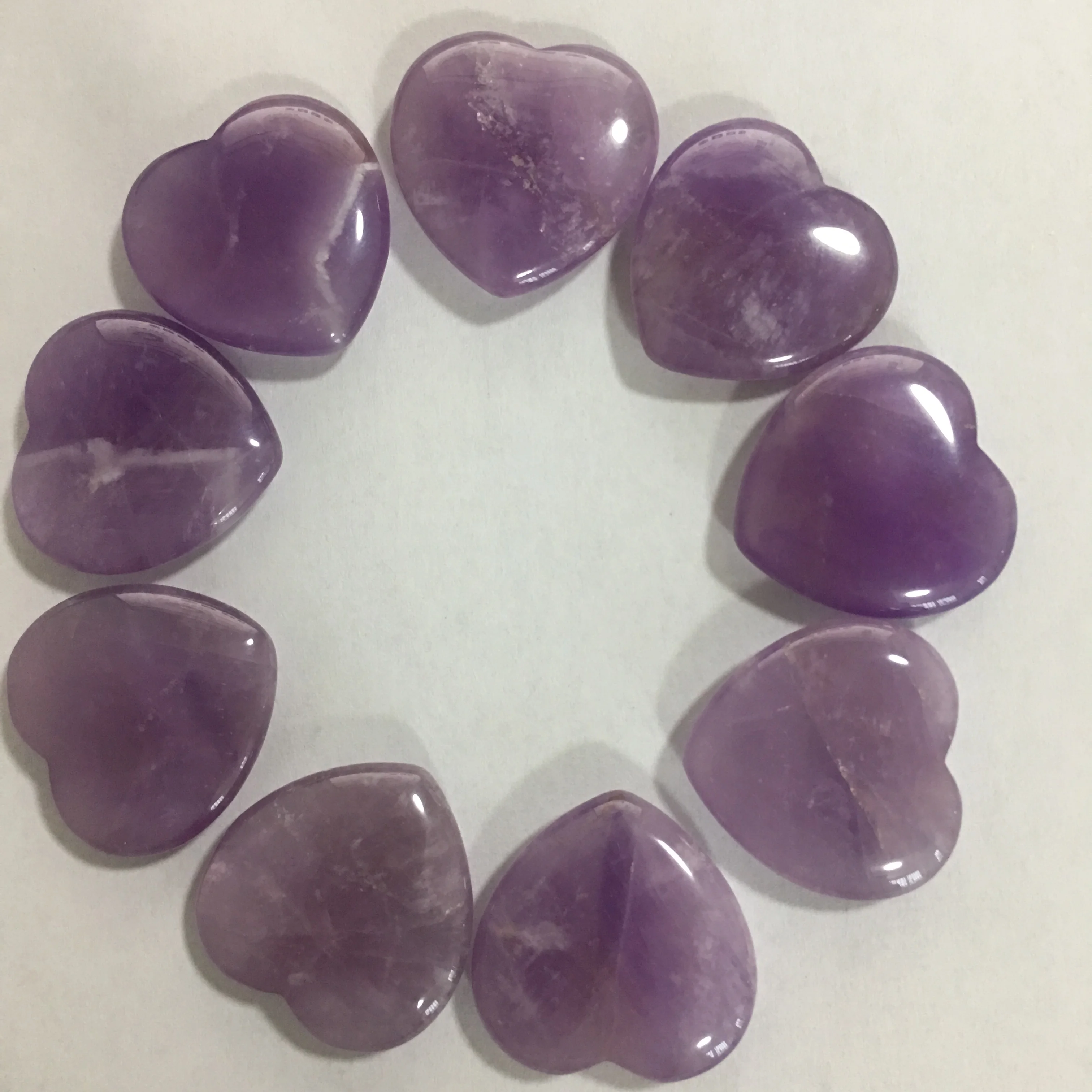 natural amethyst crystal heart for home decoration healing crystals wedding