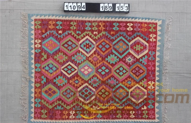 11094 triped kilim rug Wool Hand Knitted Livingroom Geometric Bohemian Wool Knitting - Color: 11094