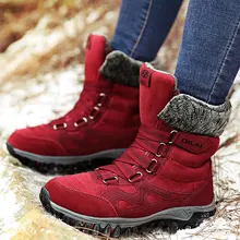 Женские зимние ботинки на танкетке; замшевые теплые зимние сапоги с плюшевой подкладкой, ботильоны на сплошной подошве женская обувь с перекрестной шнуровкой; женская обувь на платформе