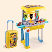 Kids Tools Luggage Boy Pretend Play Maintenance Tools Replair Handcase Set Replistic Electric Drill Toys For Boys Storage