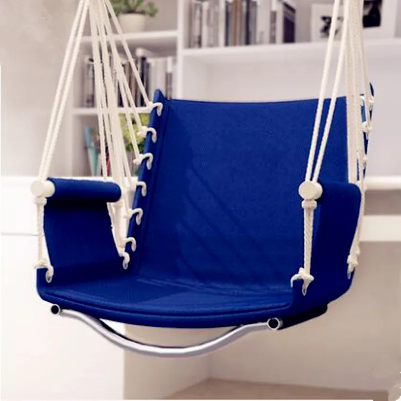 

Garden Patio Porch Hanging Cotton Rope Swing Chair Seat Hammock Swinging Wood Outdoor Indoor Swing Seat Chair Hot Sale