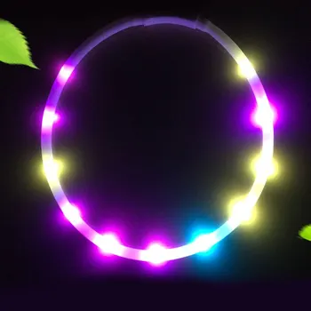 

#Dogs Collars Pet Dog Glowing Collar USB Rechargeable Flashing Night Cats Collars Teddy Luminous LED Light Pet Collar Leash Hot