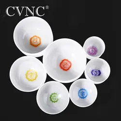 CVNC чакра настроенный набор 7 шт. 6 "-12" Матовый Кварцевый Кристалл Поющая чаша