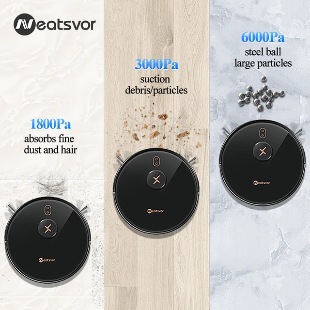 Robot Vacuum Cleaner NEATSVOR X600 Pro Laser Navigation  6000PA Strong Suction Map Management  Sweep Floor and Wipe Floor in One 4
