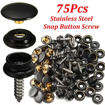 

75pcs 25 Sets 15mm Snap Fastener Button Screw Studs Kit For Boat Cover Tent Kit Acceessories Tool for Car