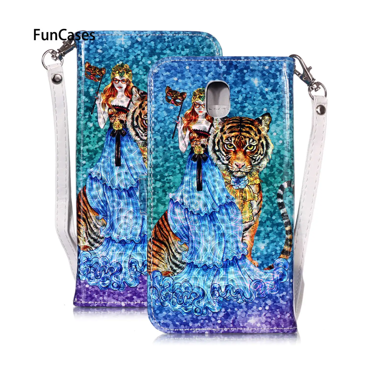 

Rainbow PU Leather Wallet Case For etui Samsung G532 Mirror Cases Samsung cellular J330 J4 Plus J2 Prime J530 J6+ Cover Galaxie