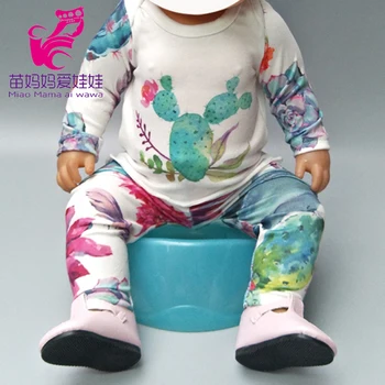 

Fit for 43cm baby doll clothes reindeer pajamas doll dress for 18 inch girl doll clothes Flamingo doll pants