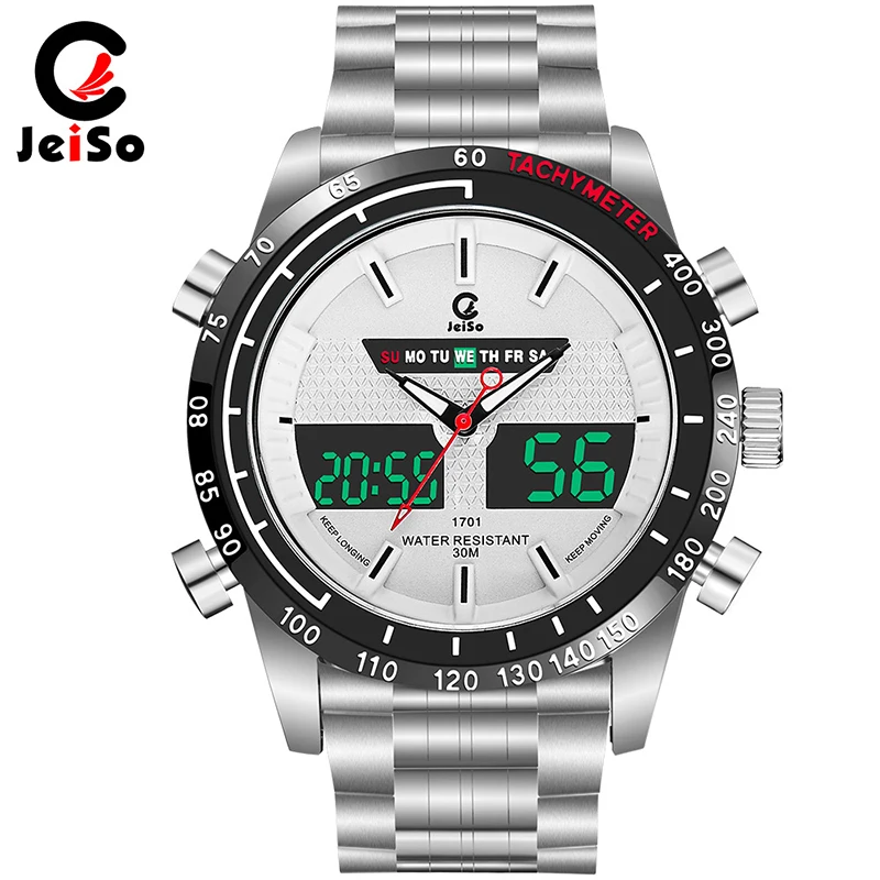 

JWISO New Fashion Waterproof Stainless Steel Belt Sports Watch Explosion Models Genuine Multi-function Men's Boutique Watches