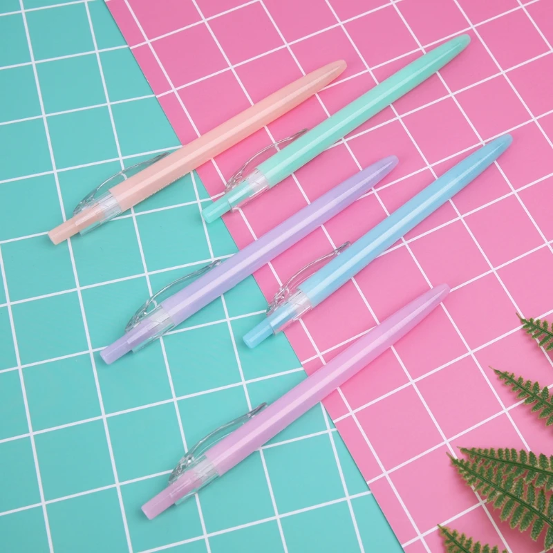 5pcs/lot Jelly Color Ballpoint Pen Blue Ink Stationery School Office Supplies