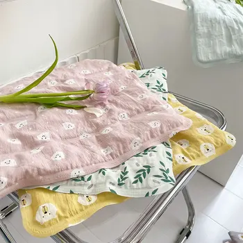 

Summer Cooling Chair Cushion Cotton Printed Seat Cushion Home Office Chair Backrest Cartoon Plain Square Cool Down Sofa Cushions