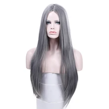 WTB Омбре зеленый Прямые Длинные Синтетические парики для женщин черные розовые парики 2" можно Косплей парики серый парик Overwatch Косплей