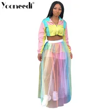 Yooneedi летние Дизайнерские повседневные женские юбки с цветным принтом женские макси юбки ASL-6120