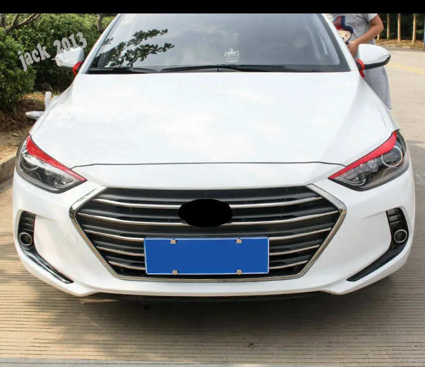 2 шт. красный ABS передняя фара брови Крышка Накладка для hyundai Elantra модификация автомобиля аксессуары для автомобиля
