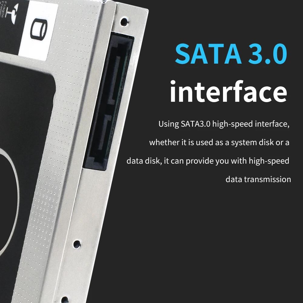 2nd HDD Caddy TISHRIC Aluminum 9.5mm 12.7mm SATA 3.0 Optibay Hard Disk Drive Box Enclosure DVD Adapter Case 2.5 SSD For Laptop