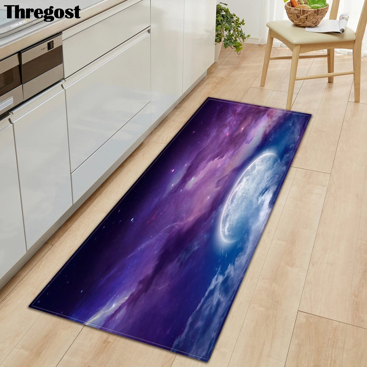 Thregost Galaxy с принтом длинный коврик для пола для гостиной, спальни, противоскользящий кухонный ковер, стиральная машина, коврики