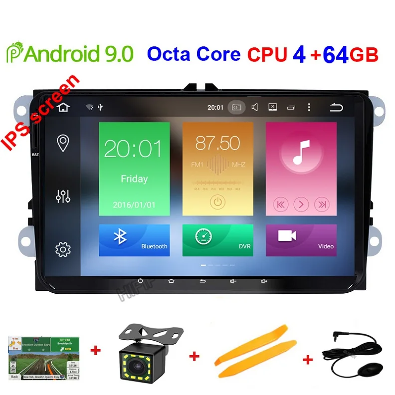 4G RAM 64G ROM Android 9,0 автомобильное радио для машины dvd-плеер для Volkswagen VW GOLF PASSAT B6 для GOLF, jetta, Polo CC TIGUAN OCTAVIA T5 Gps навигация Мультимедиа - Цвет: 4G RAM 64G ROM