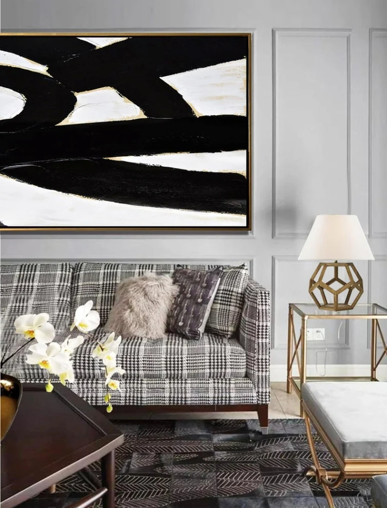 Modern Painting On Canvas Large Wall Art Geometrical Hand Painted Original Decor | Дом и сад