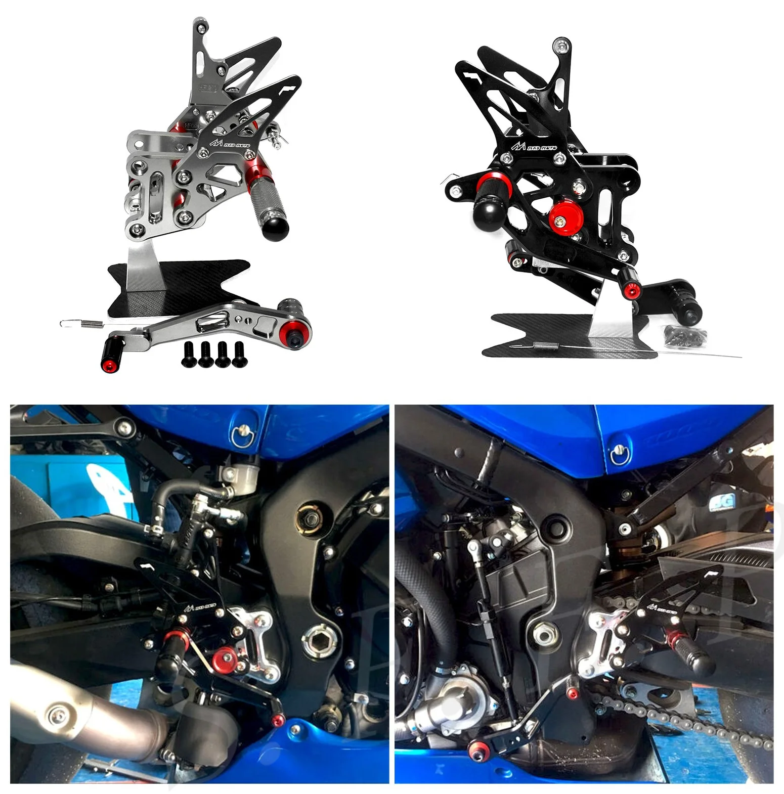 ЧПУ Регулируемая подставка для ног комплект подножек Suzuki GSX R1000 GSXR1000 L7 L9 2017 2018