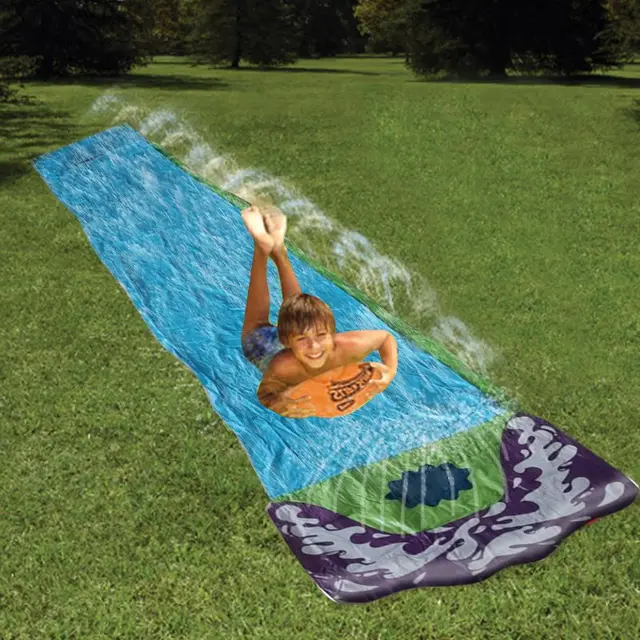 Splash Sprint Water Slide with Foot Racing Lanes and Splash Pool Toy Backyard 4