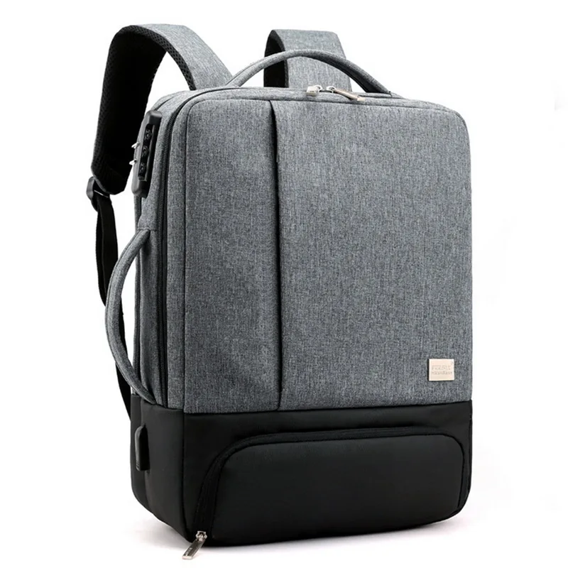 Мужской рюкзак, рюкзаки для ноутбука, 17 дюймов, 15,6 дюймов, противоугонные мужские деловые сумки, рюкзак для ноутбука, рюкзак для путешествий, офисный женский рюкзак для путешествий - Цвет: Темно-серый