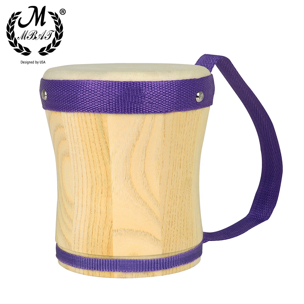 M MBAT Orff Tambourine Wooden Handheld Drum Indian Drum Children's Educational Early Learning Toys Percussion Instruments