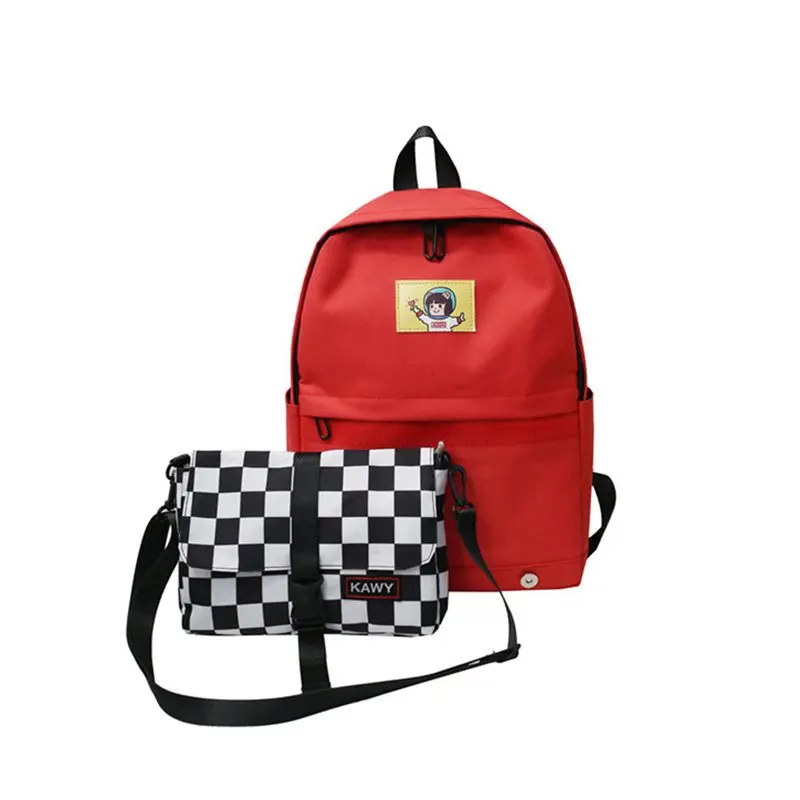 

2019 New Plaid Casual Canvas Detachable Backpack High Quality Unisex Harajuku Girls Fashion Travel School Shoulder Bag