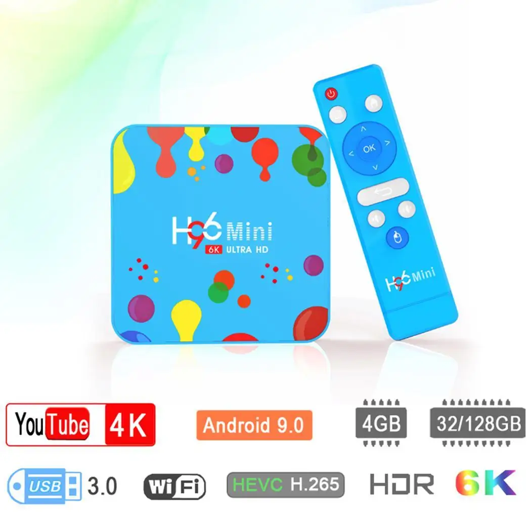 H96 мини Сетевая телеприставка четырехъядерный Android TF, U диск HD многоязычный комплект 9,0 инфракрасный пульт дистанционного управления