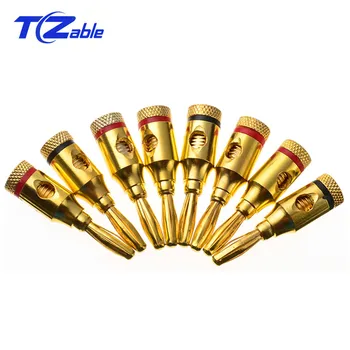 

8pcs Banana Plug Gold Plated 4mm Hifi Speaker Terminal Banana Head Audio Cable Plugs Adapter Connector Free Soldering Amplifier