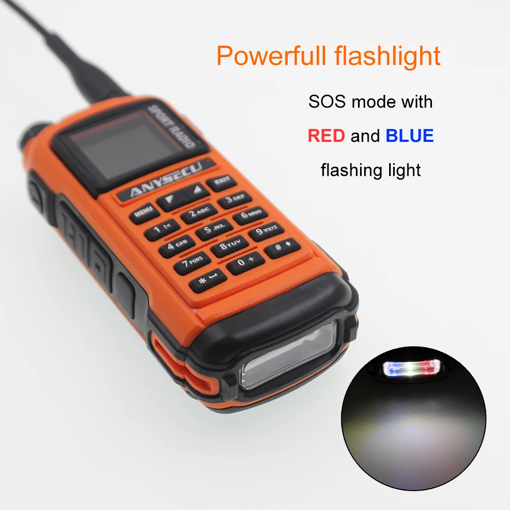 Anysecu AC-580 Bluetooth Walkie Talkie профессиональное Спортивное радио VHF 136-174MHz UHF 400-520MHz 5W радиостанция GP8800