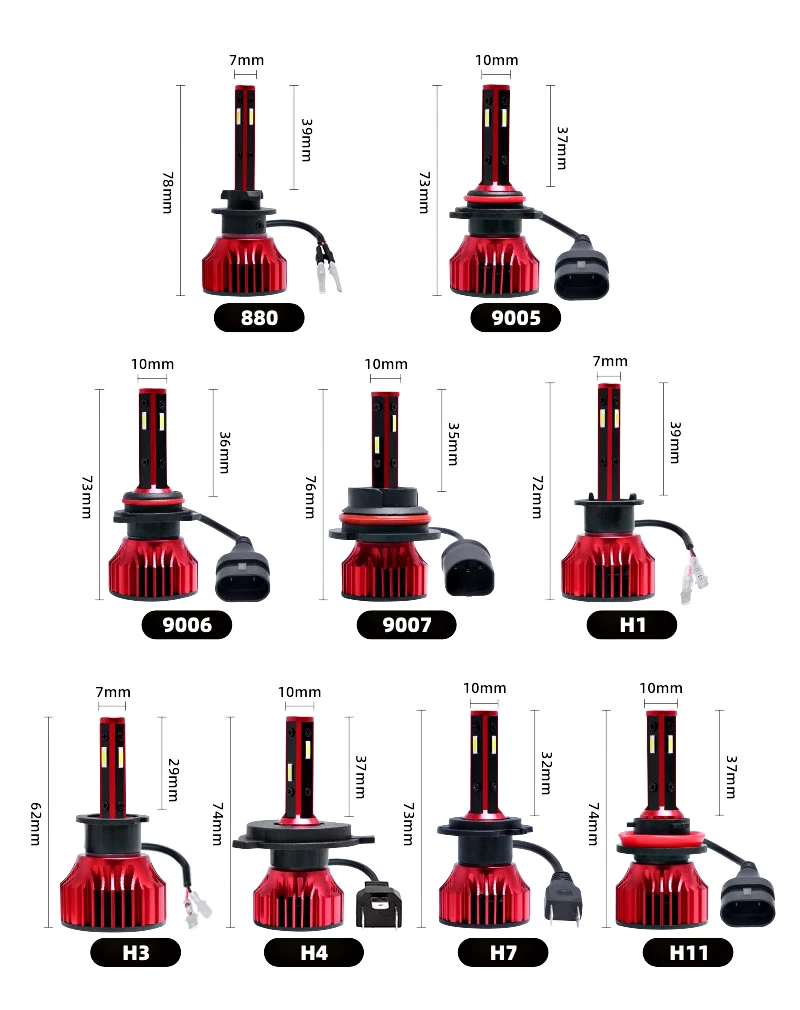 Лампа H1 H7 светодиодный Canbus фар 100 Вт 10000LM 4 стороны 360 градусов HB3 HB4 Автомобильный светодиодный лампы H4 H3 H11 9005 9006 9007 880 H27 светильники 12V