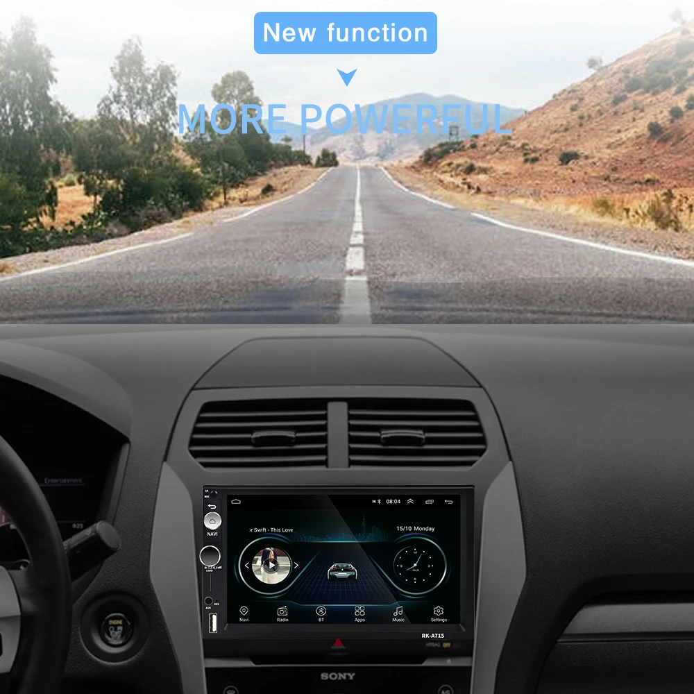  Podofo Android 8.1 Auto Multimedia Player 2Din GPS Navi Auto Radio Wifi Bluetooth Autoradio Univers