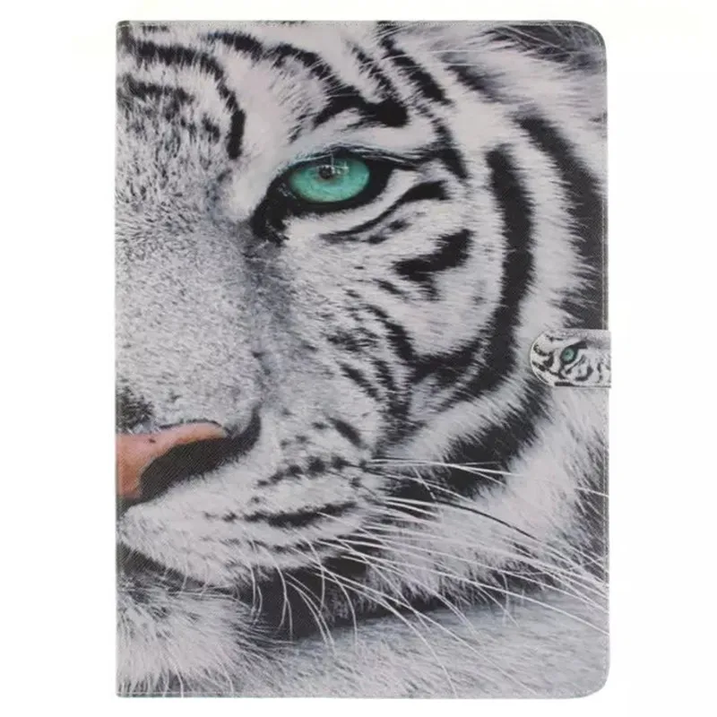 

Fashion Tiger Owl Girl Pattern Talbet Case For Apple ipad Pro 12.9'' 2017 2015 Cover Stand with Card Slot PU Leather Pad Holder