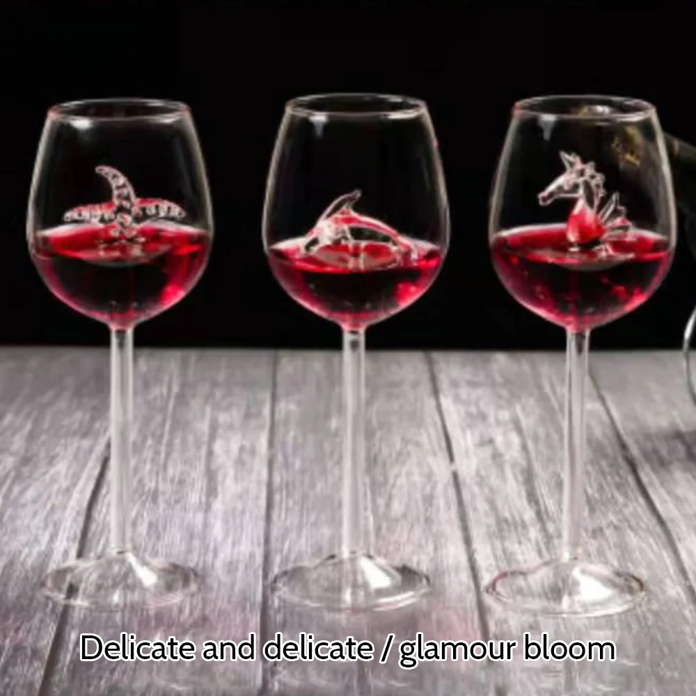 Изысканное Европейское Хрустальное стекло гиппокамп дельфины красное вино бокал es чашка бокал