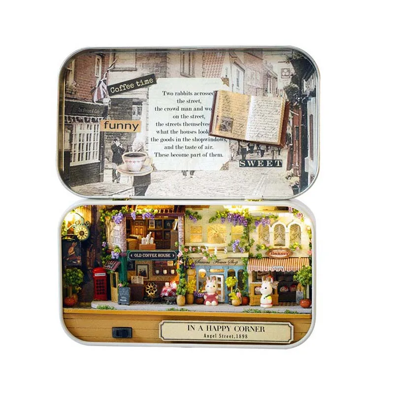 3D коробка театр модель сделай сам миниатюрный кукольный домик деревянный