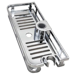 Bathroom Storage Holder Detachable Bath Lifting Rod Storage Shelves No Drilling Shampoo Tray Shower Head Holder Storage Shelf