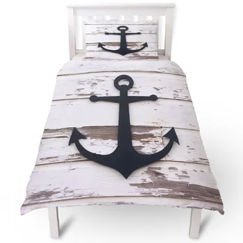 

Vintage Anchor Wood Grain Duvet Cover Pillow Case Quilt Cover Set Bedclothes Single Bedding Sets For Bed