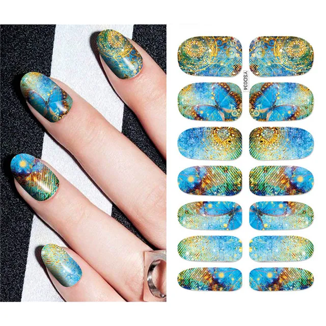 Nail Stickers For Nails Sliders 3D Color Water Transfer Nail Sticker Creativity Decoration Art Necklace Pattern Dreamcatcher YSD034