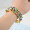 Ladies Crystal Rhinestone Bracelet Bangle Adjustable Wide Cuff Bracelet Bride Crystal Stretch Bracelet Jewelry for Women's Gifts 6