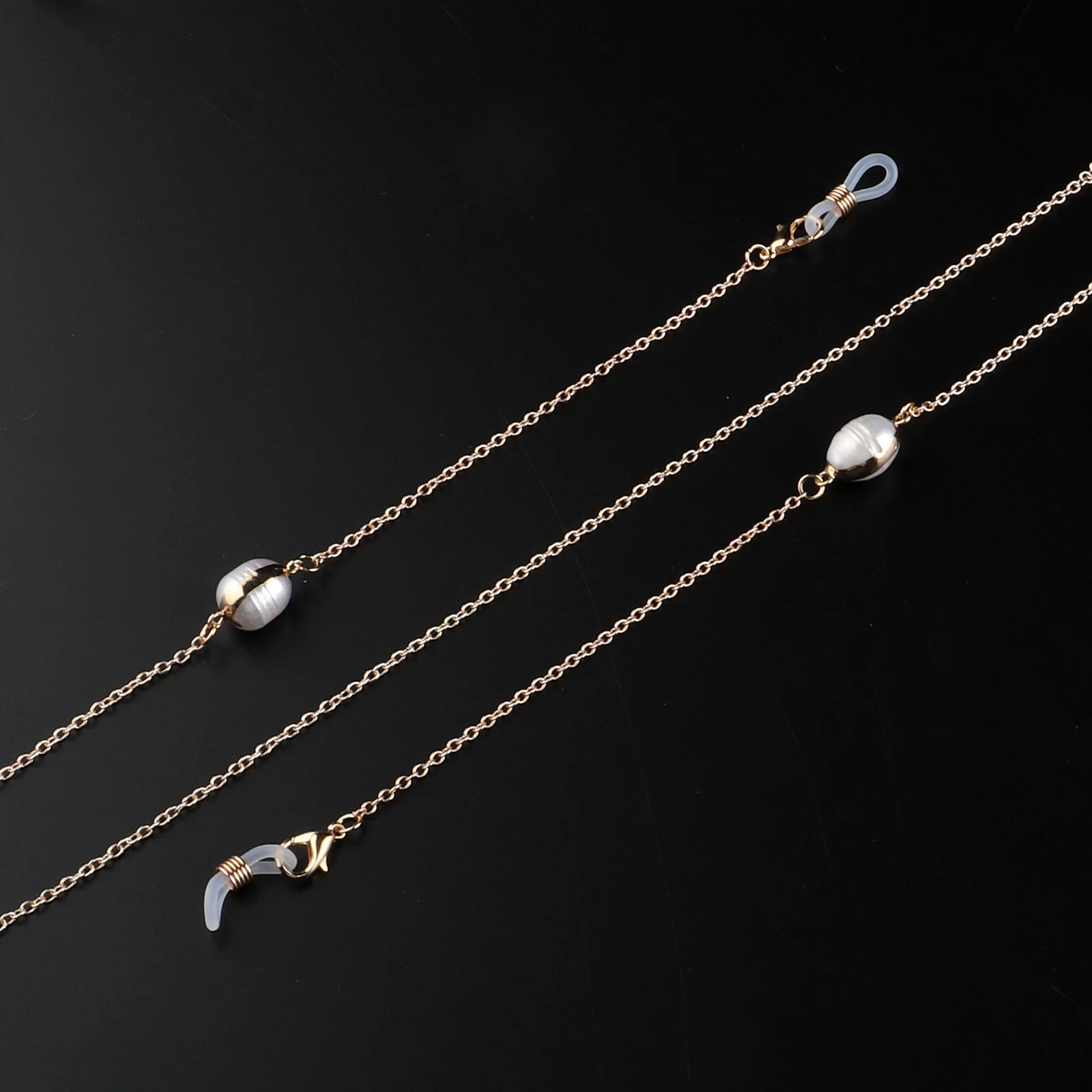 2020 Fashion Chain Gold freshwater pearl glasses chain presbyopic glasses anti loss chain Simple Glasses Slip Side Chain Jewelry