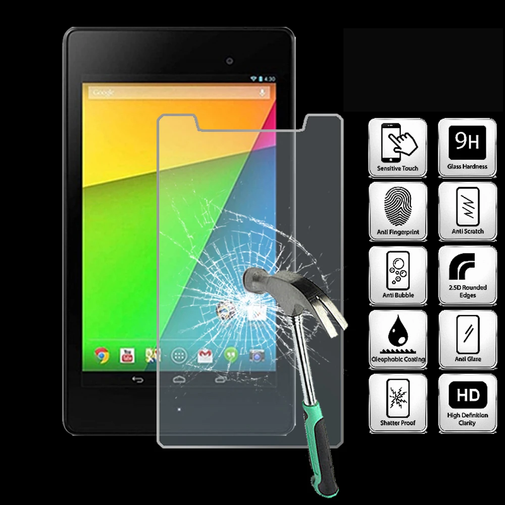 

For Google Nexus 7 2nd Gen 2013 - 9H Tablet Tempered Glass Screen Protector Cover Explosion-Proof High Quality Screen Film