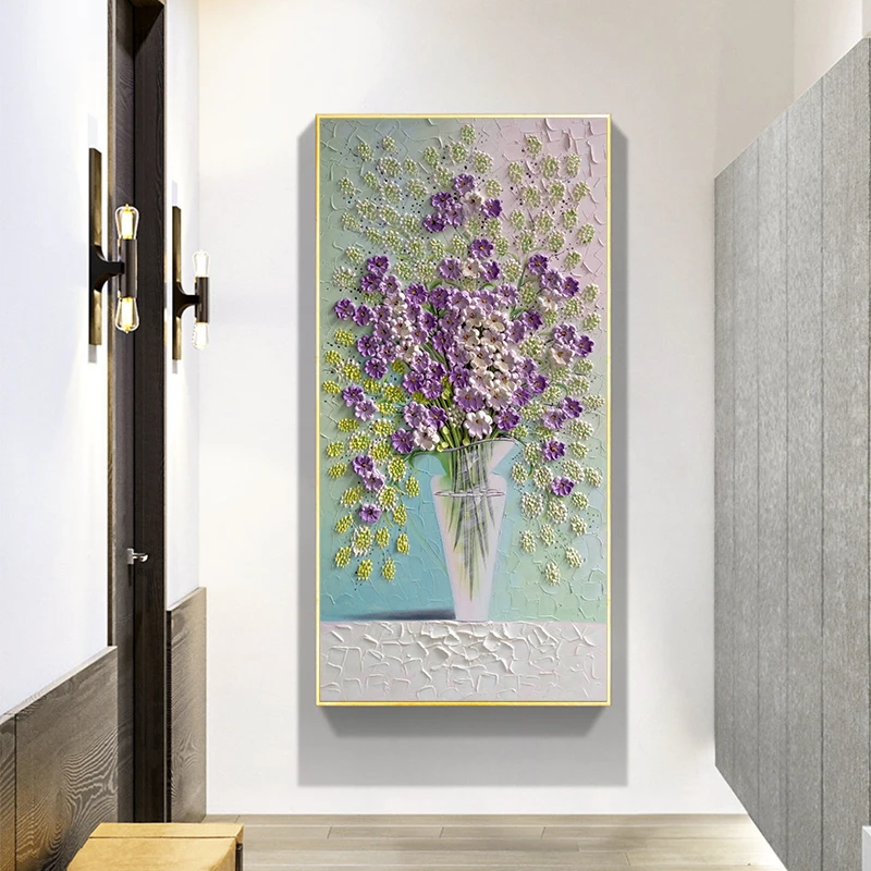 

Abstract Flower Canvas Painting Stereoscopic Flowers Posters and Prints Quadro Wall Art Picture for Living Room Cuadros Decor