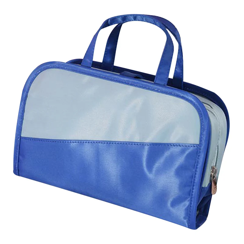 Дизайн косметичка Два в одном макияж мешок с отсеком большой емкости водонепроницаемый мешок для хранения Органайзер - Цвет: blue