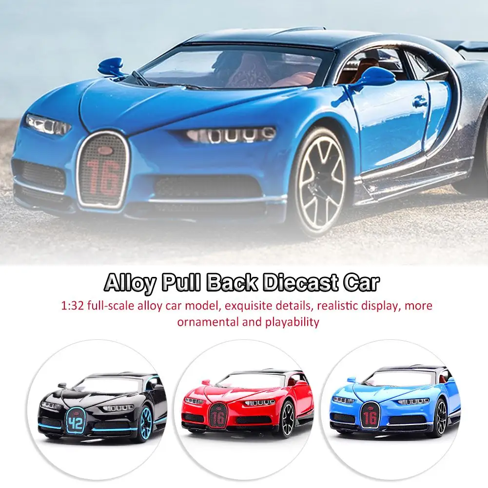 1:32 Bugatti Chiron цинковый сплав оттягивающийся литой автомобиль модель Игрушечная машина украшение коллекционный подарок игрушка Литье под давлением модель мальчика