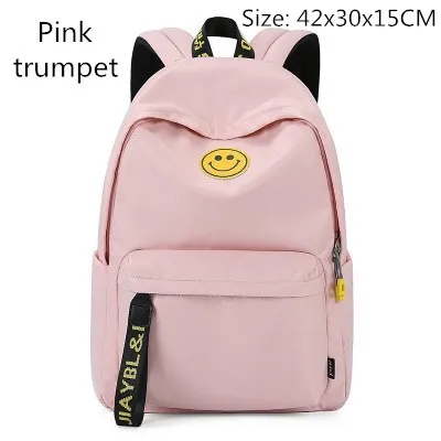 Pink trumpet Модный женский рюкзак, школьная сумка для старшеклассников, женская сумка для путешествий, водонепроницаемый женский рюкзак с зарядкой, розовая школьная сумка для девочек, синяя - Цвет: Pink trumpet