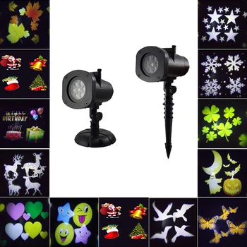 

12Patterns RGB Flood Lighting Outdoor Waterproof Led Christmas Lights Projection Lawn Lamp Water Wave Projector Halloween Decor